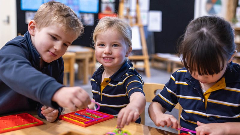 Redlands Preschool Students Studying